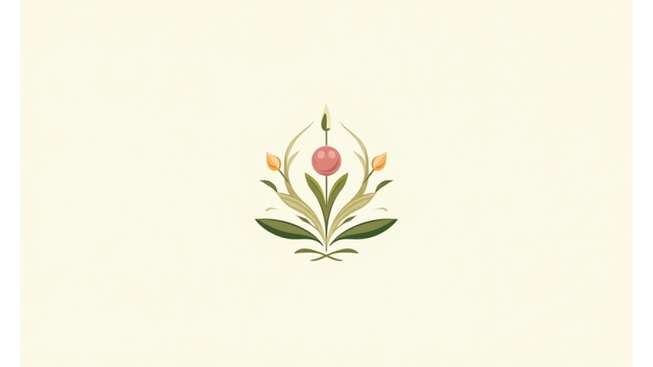 Ilustración elegante de diferentes elementos terapéuticos -flor de loto, cuenco tibetano, mano sanadora, alimentos saludables- conectados por líneas fluidas, en un fondo suave.