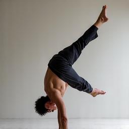 Practicante avanzado realizando postura compleja de Ashtanga Yoga